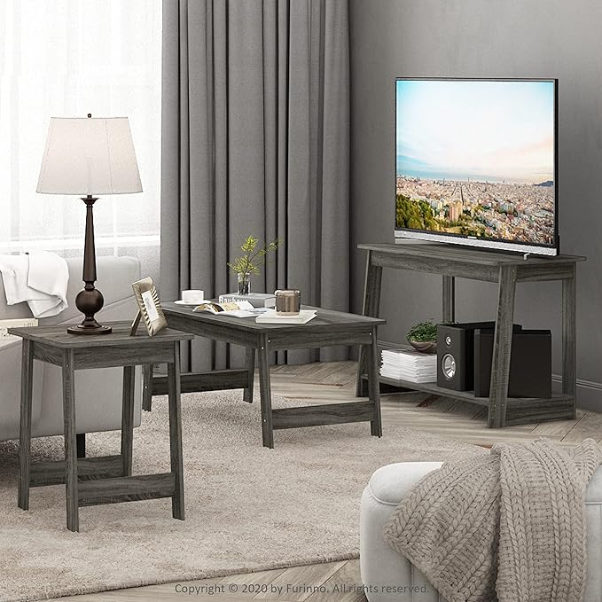 Furinno BEGINNING TV Stand, 2-Tier Rectangular Entertainment Center