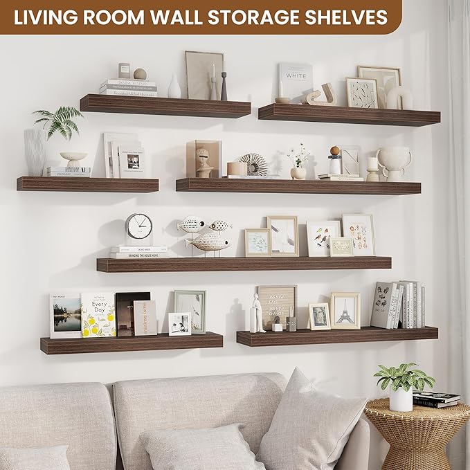 fuqing Floating Shelves for Wall, Wall Mounted Wood Floating Shelf