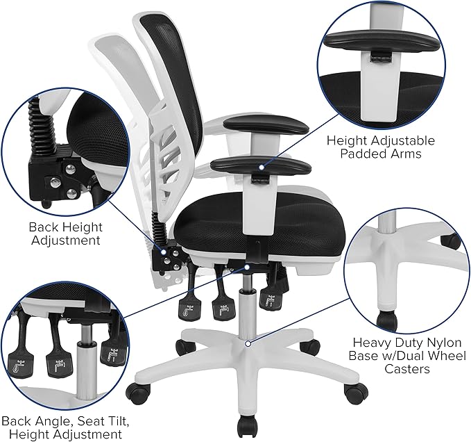 Flash Furniture Nicholas Mid-Back Swivel Office and Gaming Chair, Ergonomic