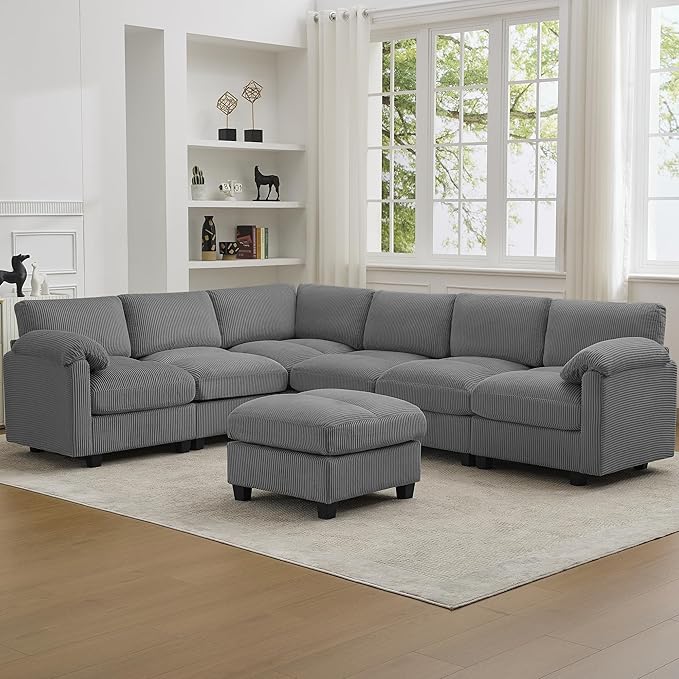 114'' V-Shaped Sectional Cloud Couch