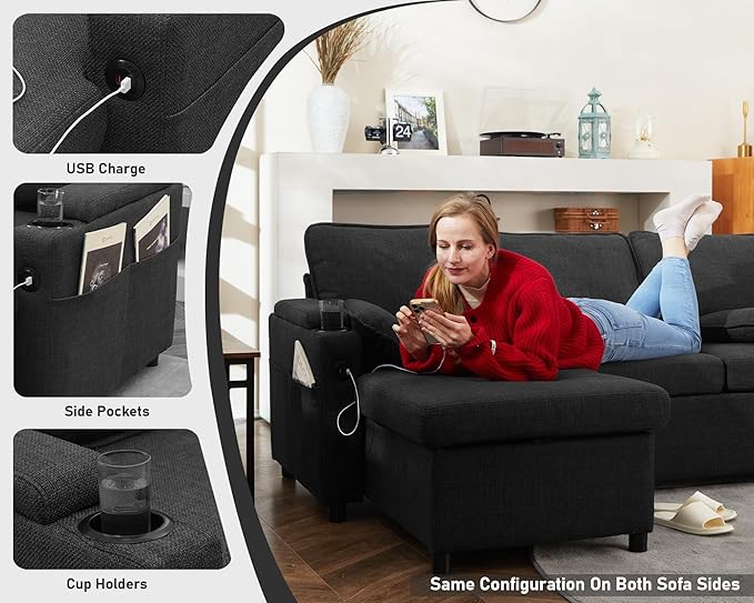 DURASPACE Sofa Bed Sleeper Pull Out 2 in 1 Sectional Sleeper Sofa Couches