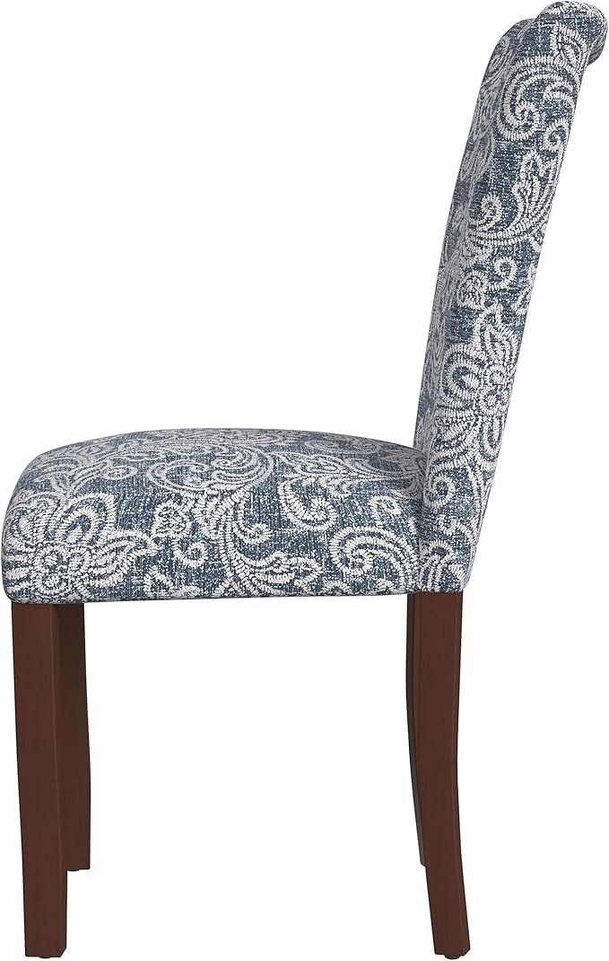HomePop Classic Parsons Dining Chair -Denim Jacobean Print