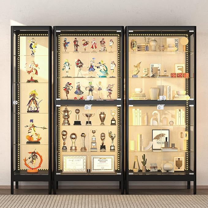 6-Tier Glass Display Cabinet