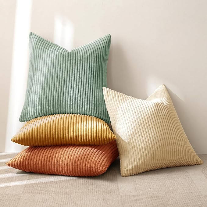 MIULEE Boho Farmhouse Throw Pillow Covers 18x18 Inch Set of 4 Summer Modern