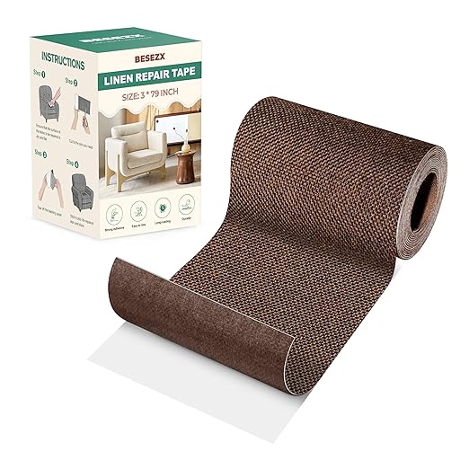 BESEZX Linen Fabric Repair Tape, 3x79 Inch Self Adhesive Repair Patches