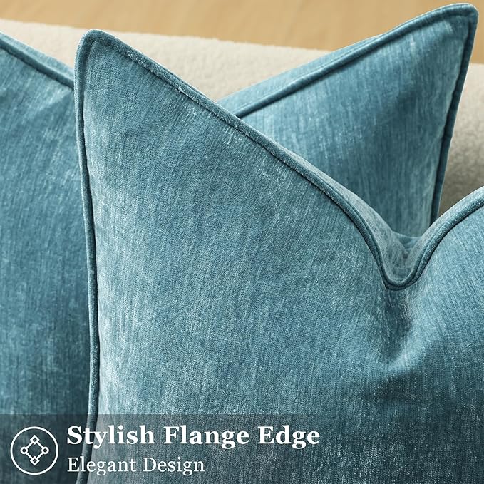 decorUhome Summer Couch Euro Sham Throw Pillow Covers 22x22 Set of 2,