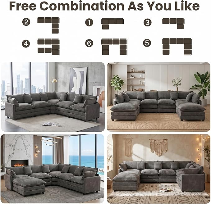 111.4" V-Shaped Corner Couch Sectional