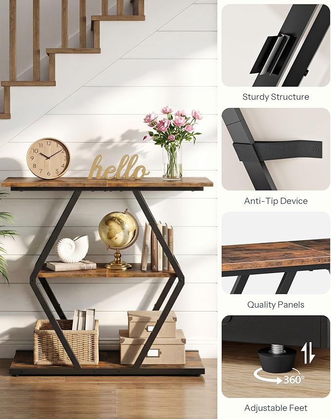 CHOEZON 3-Tier Console Table, Entryway Table, Sofa Table