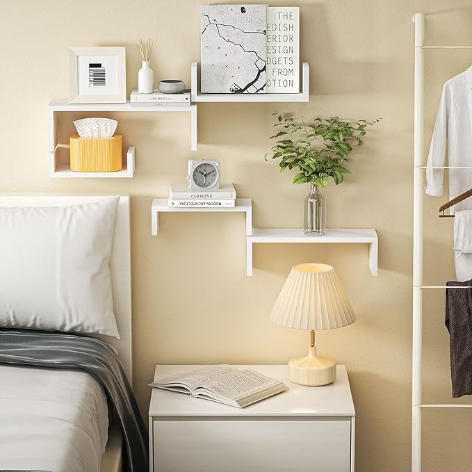 SRIWATANA Floating Shelves for Wall, Wall Shelves for Bathroom, Living Room