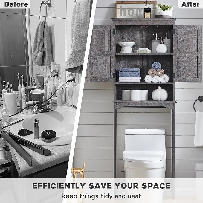 ACCOHOHO Over The Toilet Storage Cabinet, Farmhouse Bathroom Cabinet