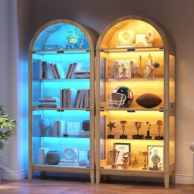 Gurexl 5-Tier Arched Display Cabinet -