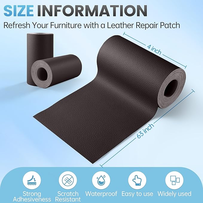 Leather Repair Patch Tape Kit, Vinyl Leather Repair Kit