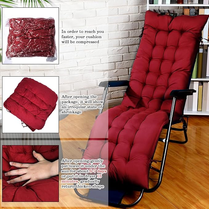 Bucherry 67 x 19 Inch Chaise Lounge Cushions Soft Lounge Chair Cushion Gravity