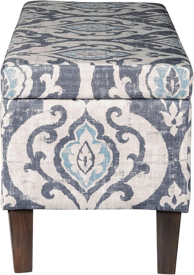HomePop Large Upholstered Rectangular Storage Ottoman Bench