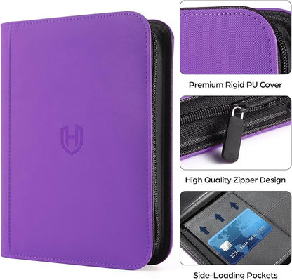 Card Binder 12 Pocket with Zipper, 816 Pockets Trading Card Holder Book, Premium PU Cover Zip Folder Binder, Side Loading Carrying Case Binder Album for TCG, MTG, Sports Cards, Game Cards