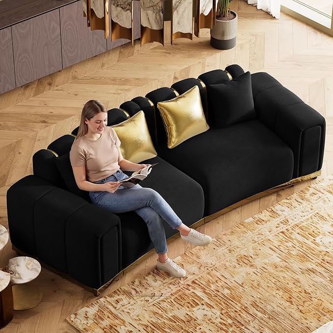 104" Oversized Velvet Chesterfield Couch