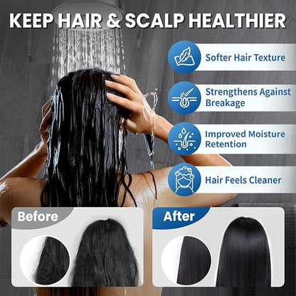 IceJoy Shower Head with Filters - Scientifically Evaluated, High-Efficiency Filtered Shower Head for Enhanced Hair & Skin Health, Minimize Hair Loss, Preserve Color-Treated Hair (Brushed Steel)