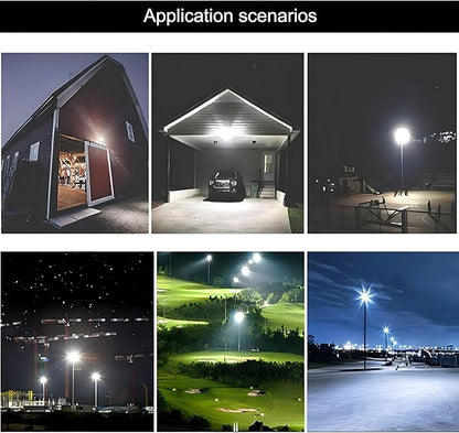 4Pack LED Flood Light Outdoor,50W LED Work Light 5500lmwith 6FT US Plug,IP66 Waterproof Exterior Security Lights,6000K Daylight White Outside Floodlights Slim Design for Playground Yard