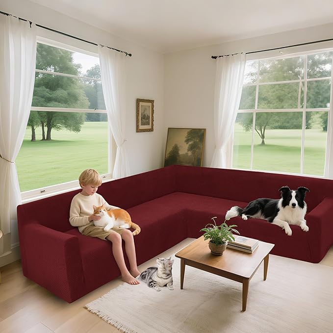Arfntevss Stretch Sectional Couch Covers L Shaped Corner Sectional Sofa Cover