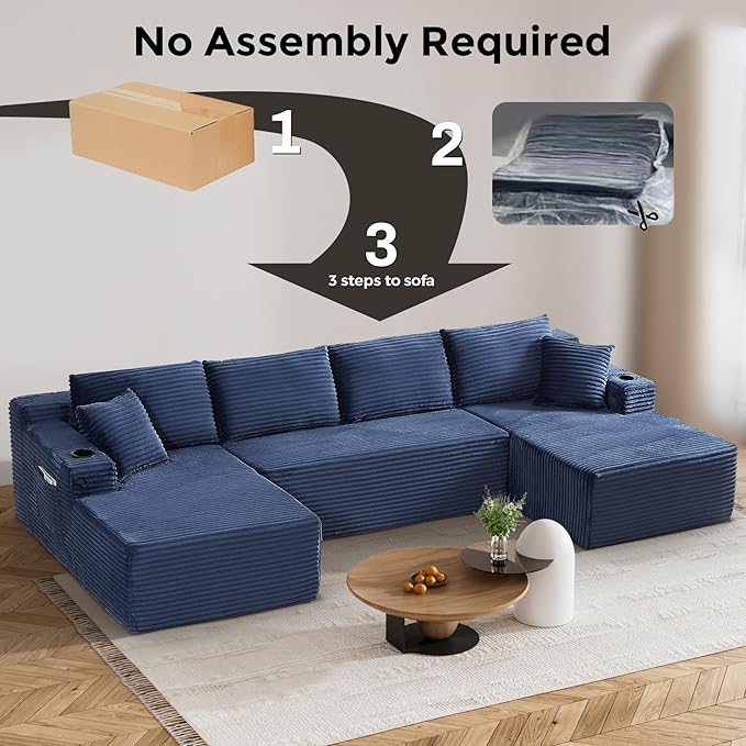 133" Oversized Cloud Boneless Sofa Couch