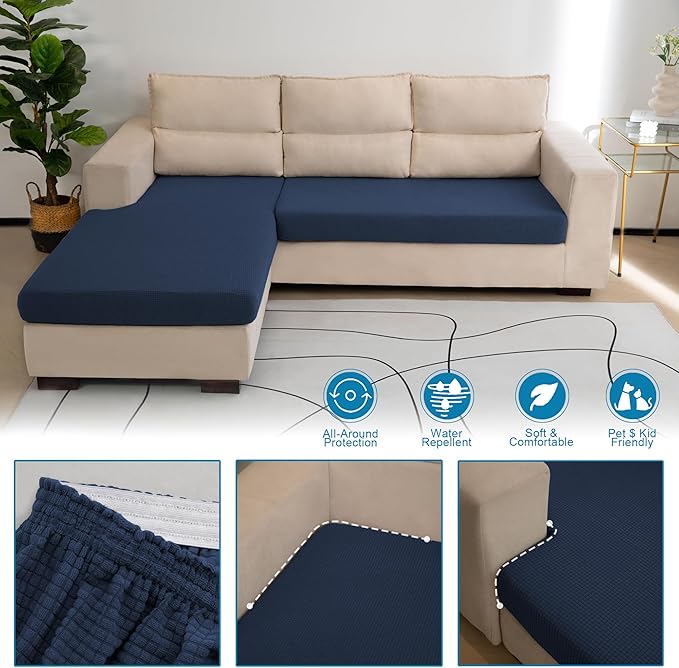Water Repellent Couch Cushion Cover Loveseat Cover, Stretch Sectional Sofa Seat