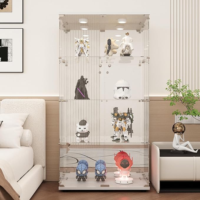 LFT HUIMEI2Y Glass Display Cabinet 4-Shelf