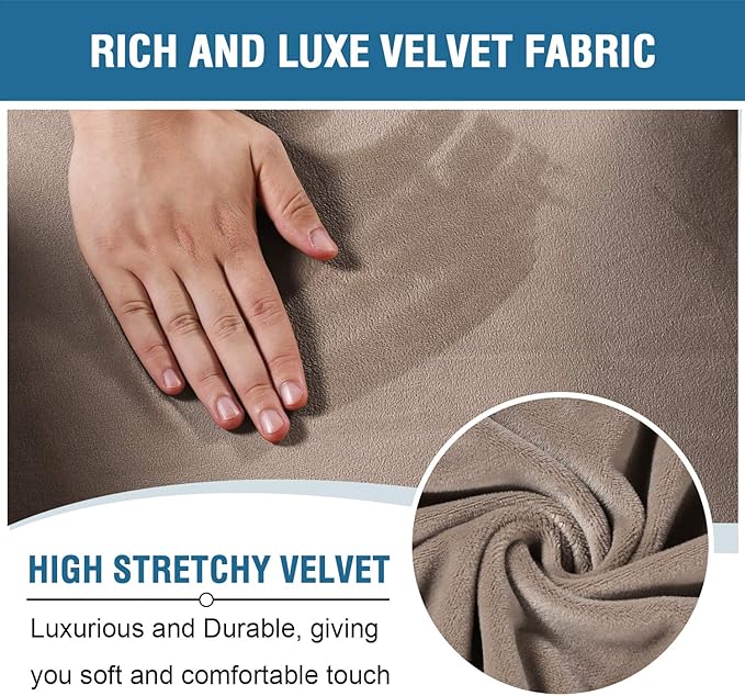 H.VERSAILTEX Velvet Stretch Recliner Couch Covers 6-Pieces Recliner Loveseat