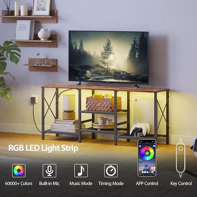JARHETUN TV Stand with LED Lights