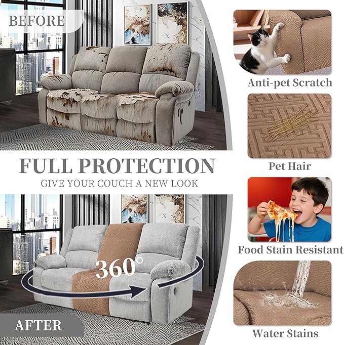 100% Waterproof Sectional Recliner Couch Covers