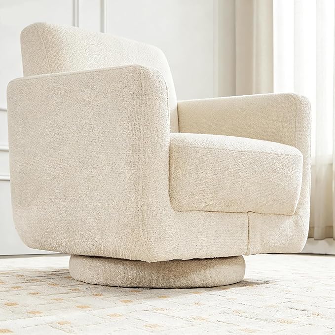 Swivel Accent Chair, 360° Chenille Barrel Swivel Chair