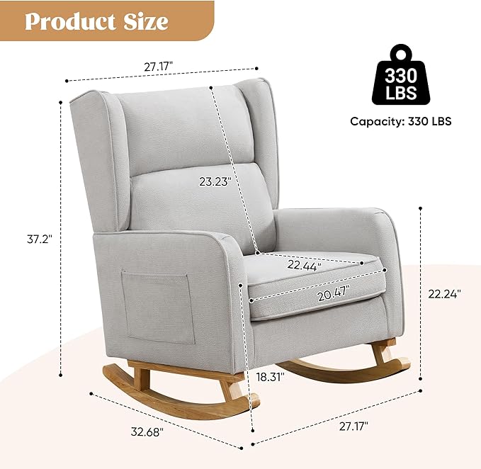 HCHAIRH Nursery Rocking Chairs, Rocking Chair Nursery