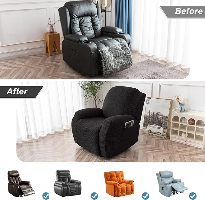 Genina Recliner Chair Cover, Stretch Reclining Chair Covers, Recliner Sofa