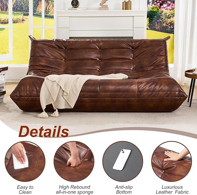 Hobestluk Bean Bag Chair Giant Bean Bag Sofa 3 Seater Bean Bag Chairs