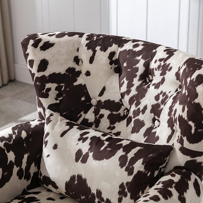 Mid Century Modern Accent Chair Upholstered Armchair Comfy Velvet Tufted