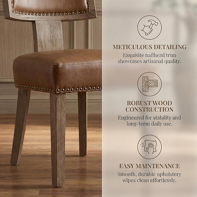 VESCASA Faux PU Leather Upholstered Dining Chairs