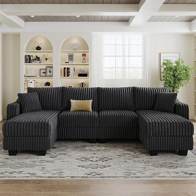 Belffin U Shaped Couch with Reversible Chaises Sectional Couches