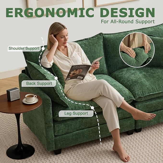 78” Modular Sectional Sofa, L Shaped Cloud Couch
