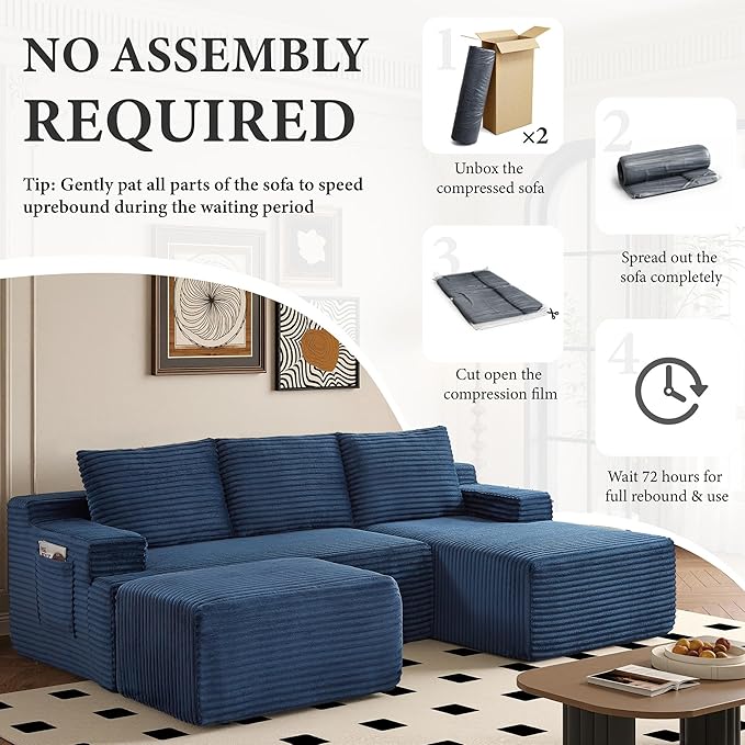 96" Sectional Couches for Living Room Cloud Couch Sofa