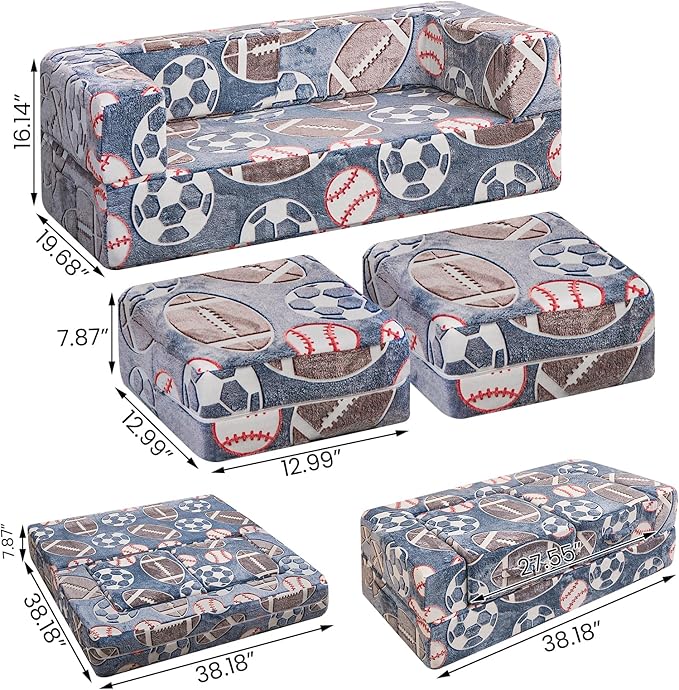 Cvortll Modular Kids Play Couch, Glow in Dark Kids Sofa, Child Sectional Sofa