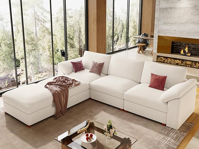 EASE MOOSE Oversized U Shape Sectional Modular Sofa, Wide Deep seat Sectional