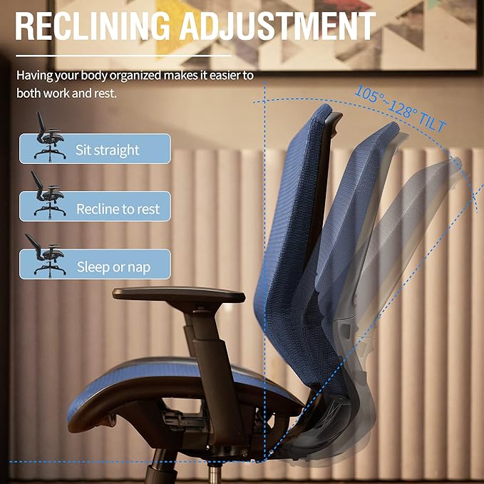 ELABEST Mesh Office Chair, Ergonomic Computer Desk Chair, Sturdy Task Chair-