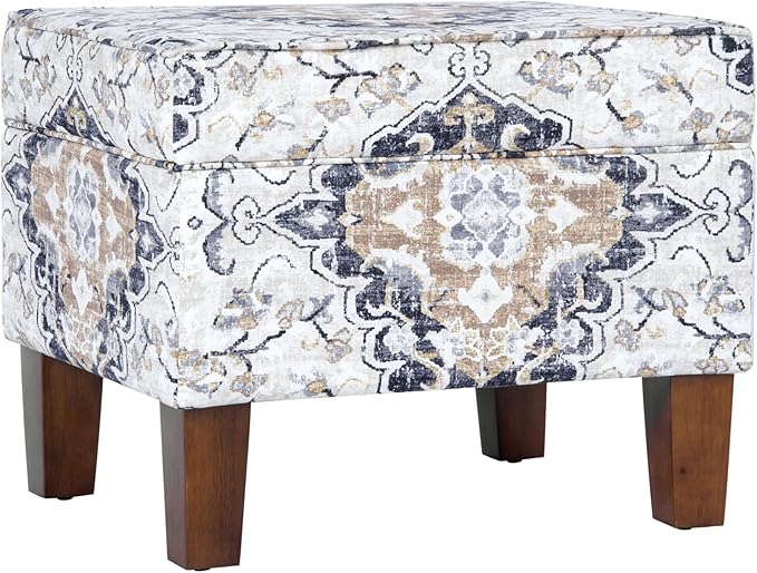 Homepop Home Decor |K7646-A862 | Upholstered Modern Rectangular Storage Ottoman