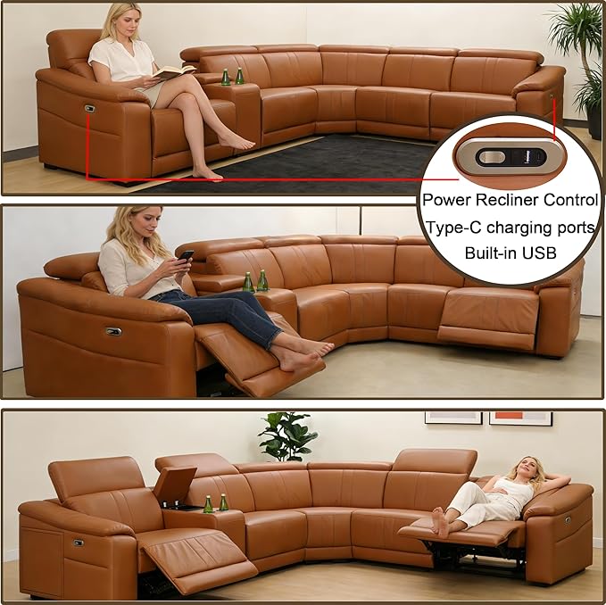 Power Recliner Sofa Set, Reclining Sectional Sofa Couch