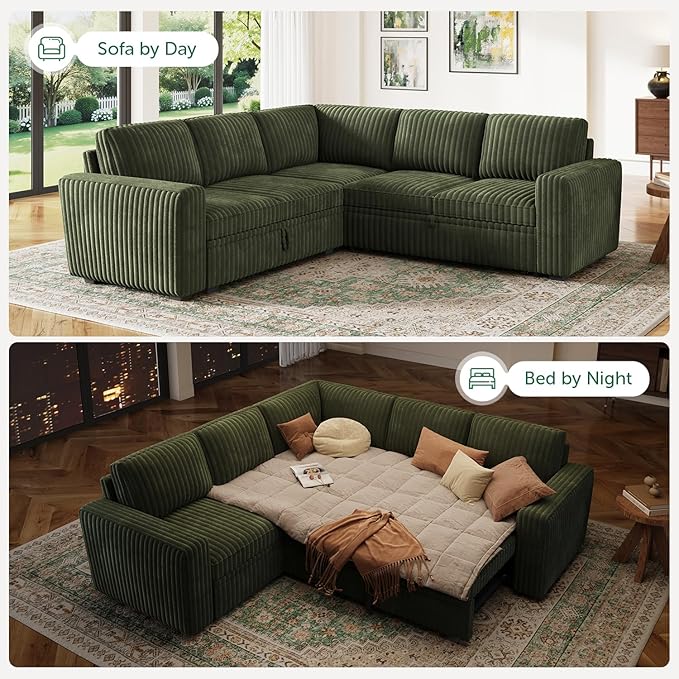 HONBAY Modular Sectional Sleeper Sofa