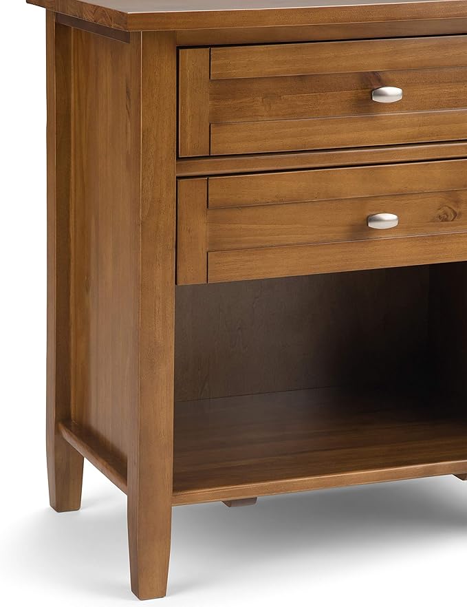 SIMPLIHOME Warm Shaker Solid Wood 24 inch Wide Transitional-Style Bedside