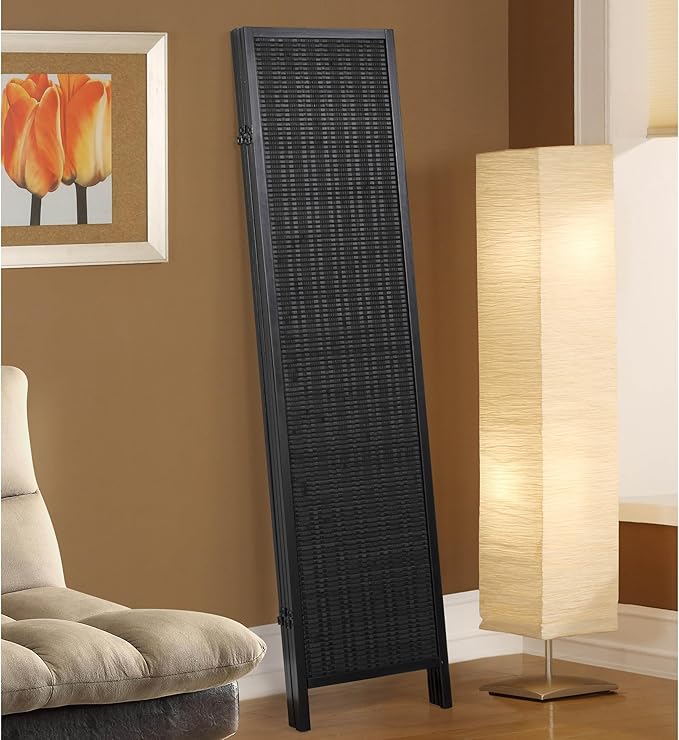 Roundhill Furniture Inkwell 4-Panel Bamboo Room Divider, Folding Portable