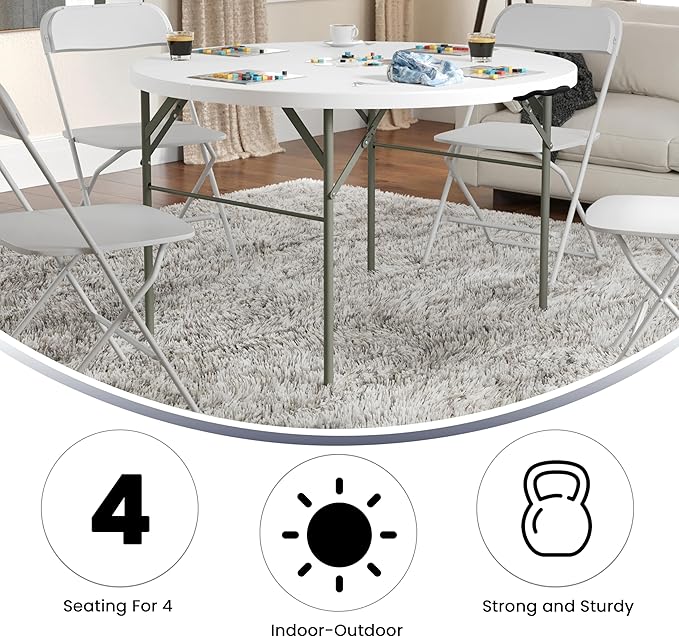 Flash Furniture Freeman 4' Round Plastic Folding Table