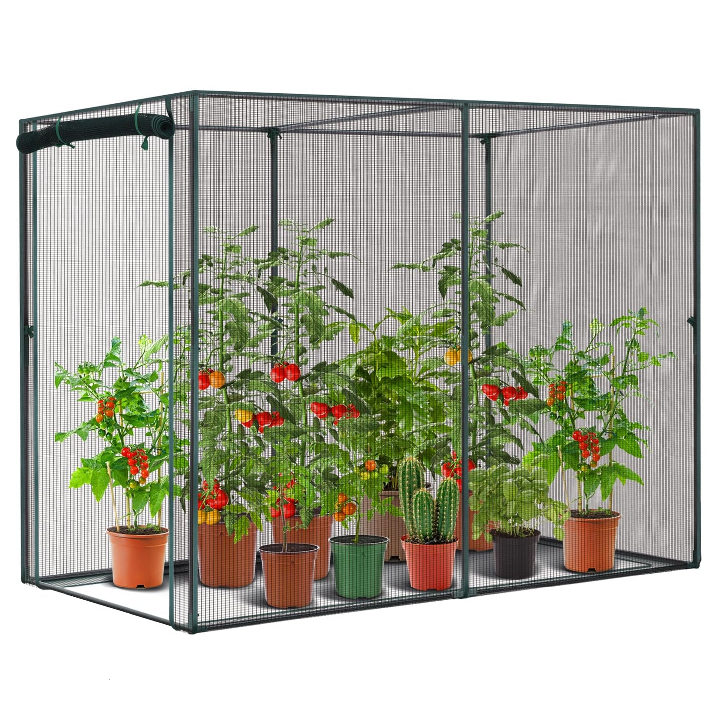 Ohuhu Crop Cages for Garden Plant:6.6x3.9x5.3 Ft Plant Protection Tent with Zippered Door, Raised Bed Cover, Garden Bed Cover with Frame, Wind-Resistant Plant Cages for Outdoor Plants