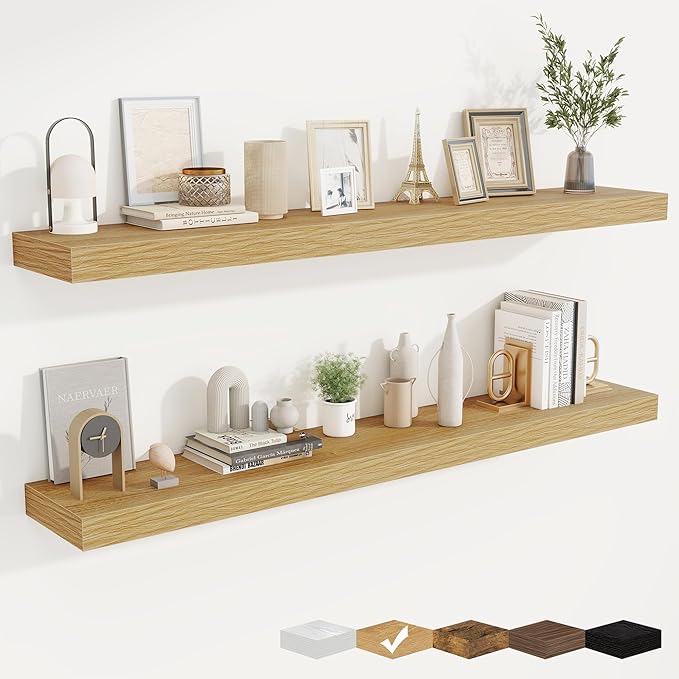 fuqing Floating Shelves for Wall, Wall Mounted Wood Floating Shelf