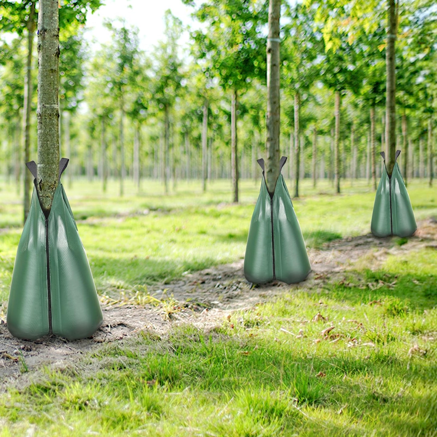 VEVOR 4 Pack 20 Gallons Tree Watering Bag, Slow Release Tree Watering Bags, Refillable Tree Drip Irrigation Water Bags for Trees, Durable Tree Watering System for Deep Root Targeting